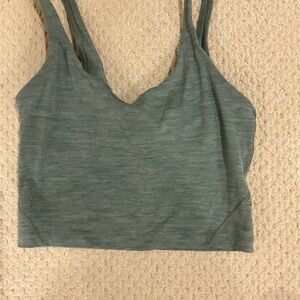 Lululemon Longline Sports Bra Size 6 Green Heathered